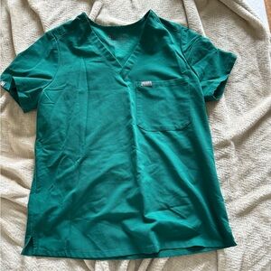 Figs Catarina Scrub Top, Size M, Color Forest Green